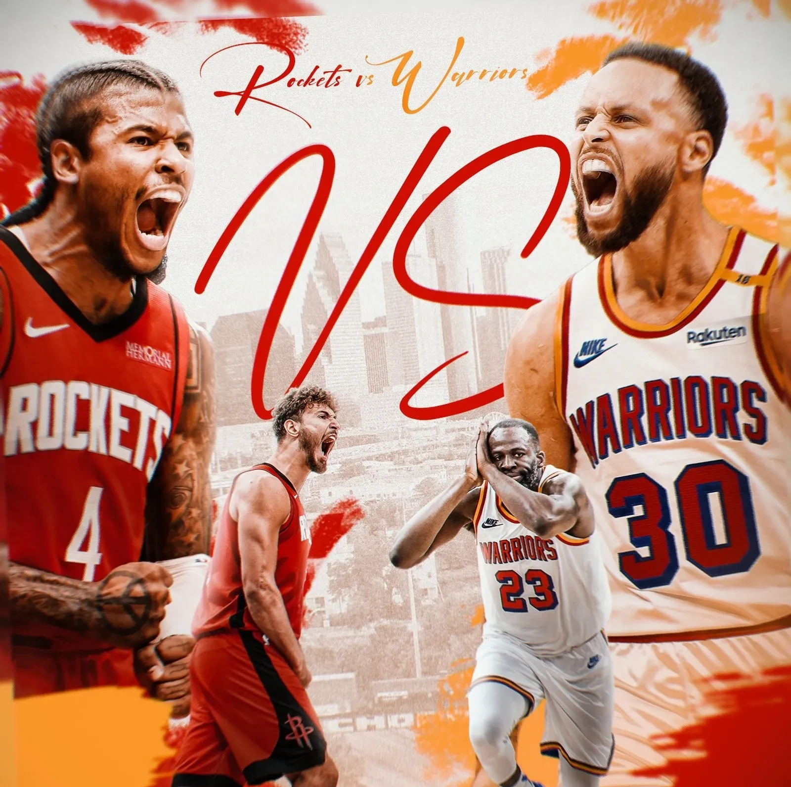 火箭双少狂砍分，扫过勇士取胜